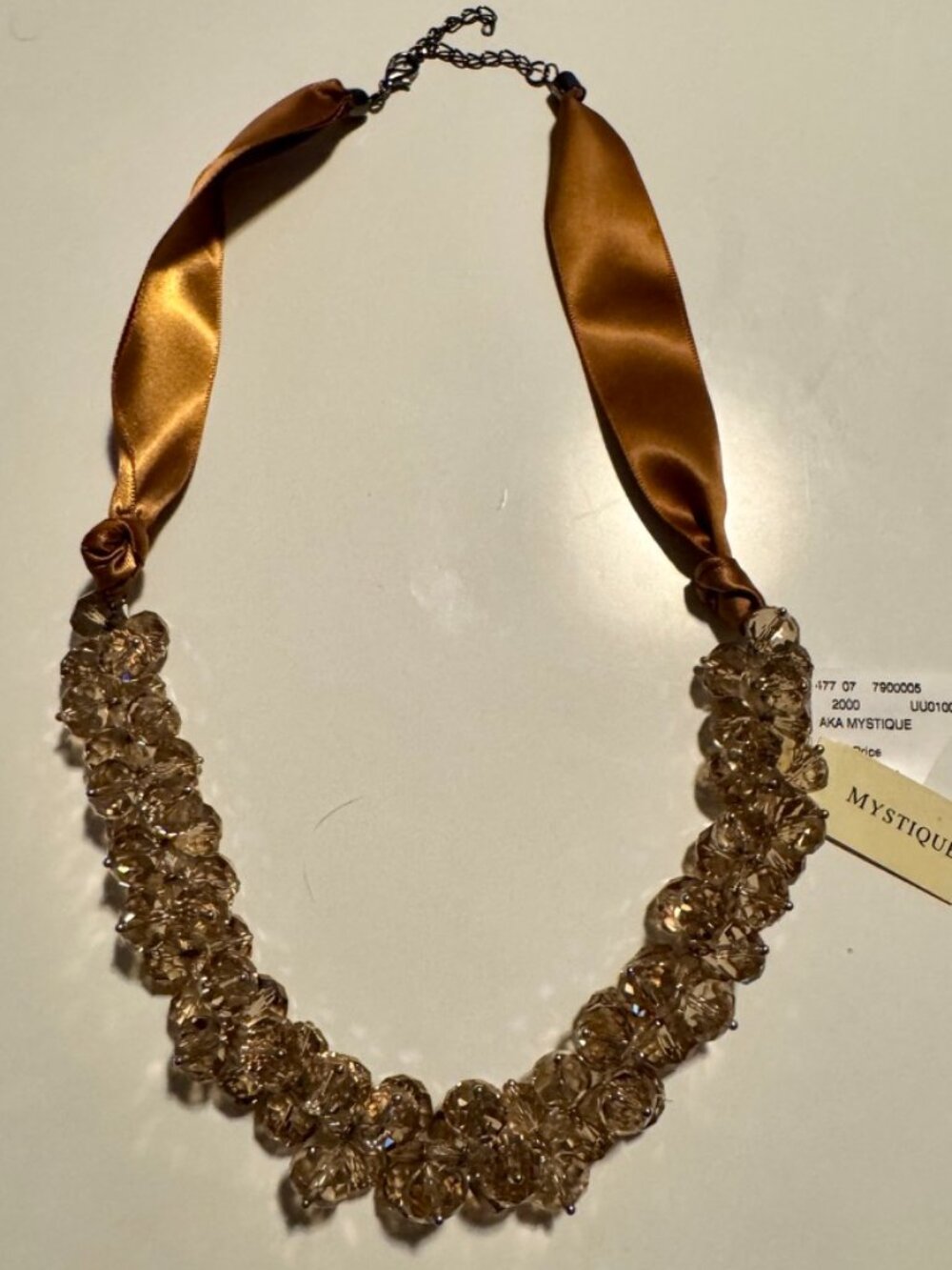 AKA MYSTIQUE Citrine Tone Statement Necklace - NWT - Picture 4 of 5